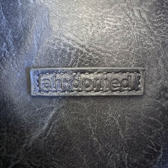 Ahdorned NY Vegan Leather Messenger Bag Charcoal Gray 2 Crossbody Straps Y2K 90s - Picture 10 of 11